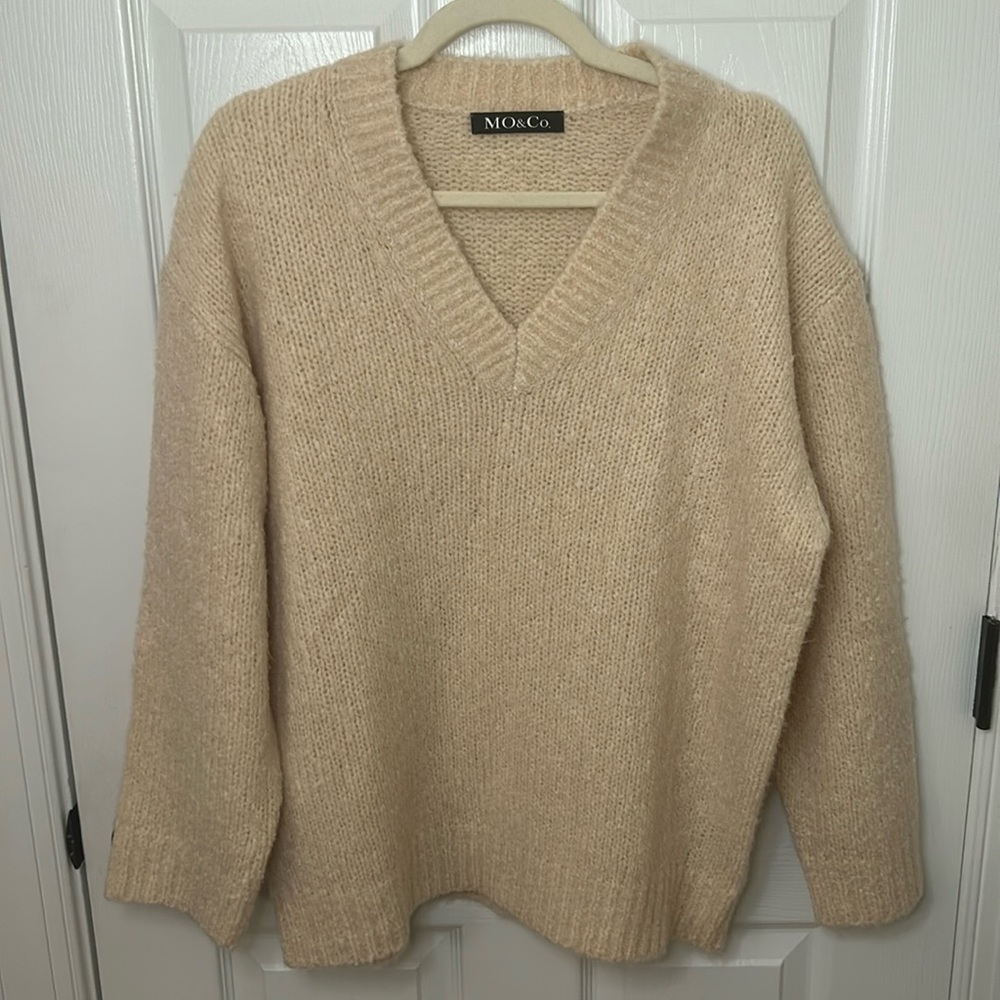 MO&CO V-Neck Wool/Cashmere Sweater (M)